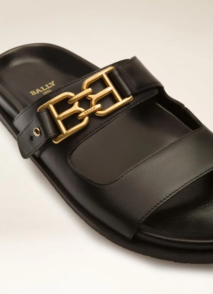 Women Bally Sandals Emma 8211 Leather Sandals In Black