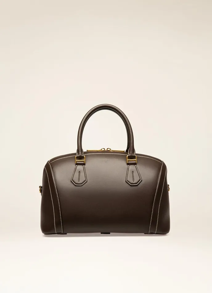 Women Bally Top Handle Bags Saffi 8211 Leather Top Handle Bag In Brown