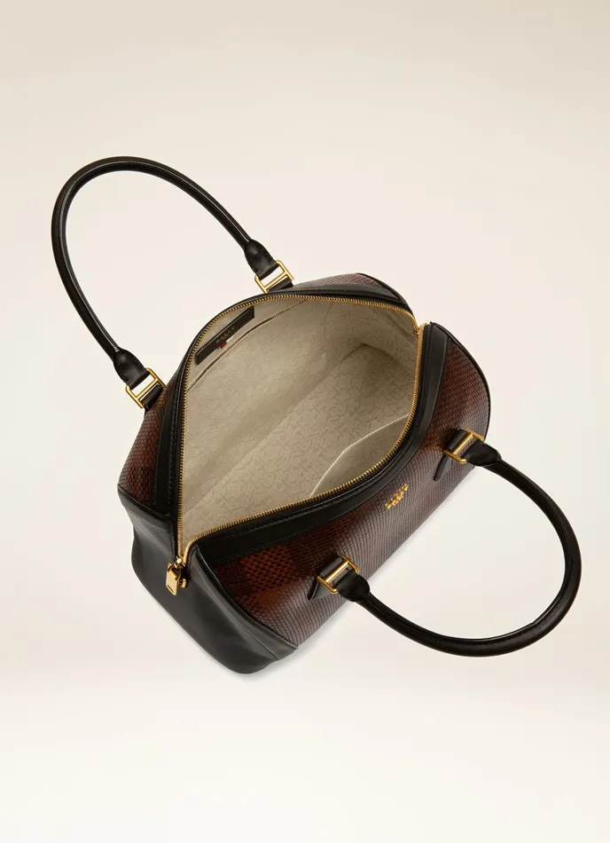 Women Bally Top Handle Bags Saffi 8211 Leather Top Handle Bag In Brown