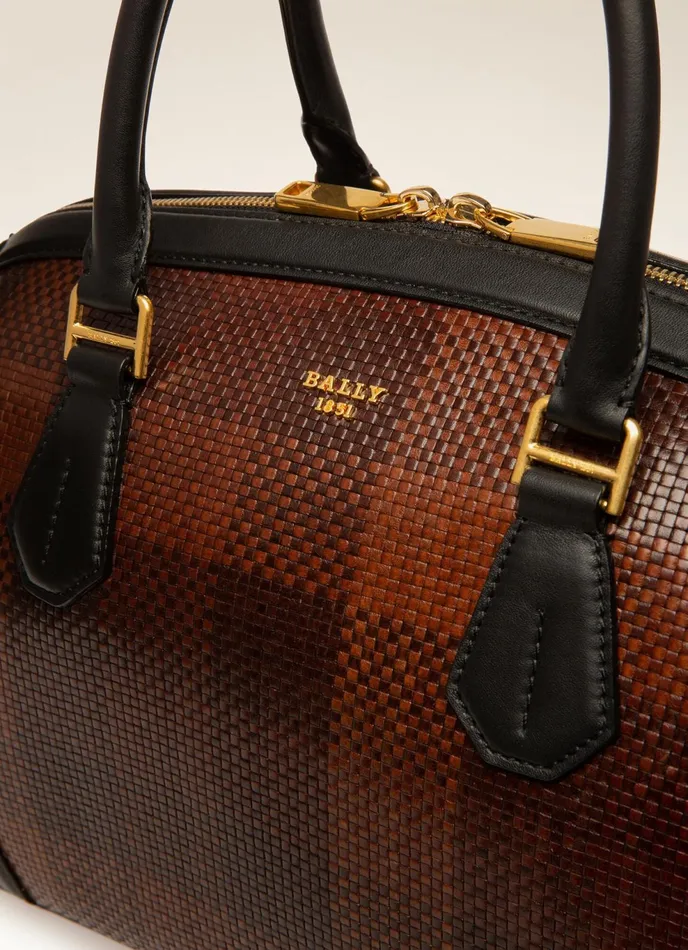 Women Bally Top Handle Bags Saffi 8211 Leather Top Handle Bag In Brown