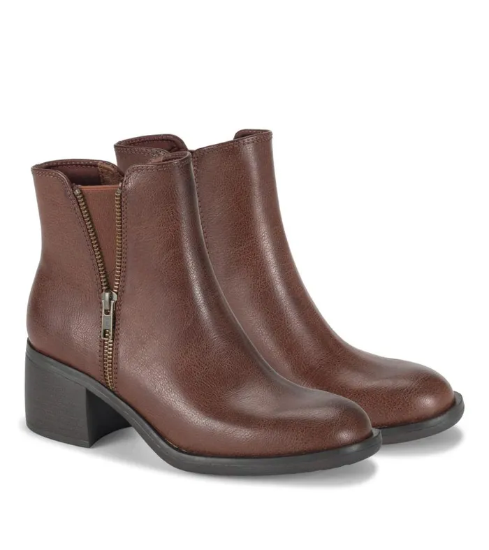 Women Baretraps Booties Avery Block Heel Bootie Oak Women Baretraps Booties Avery Block Heel Bootie Oak