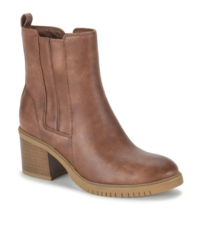 Women Baretraps Booties Feeney Block Heel Boot Brush Brown
