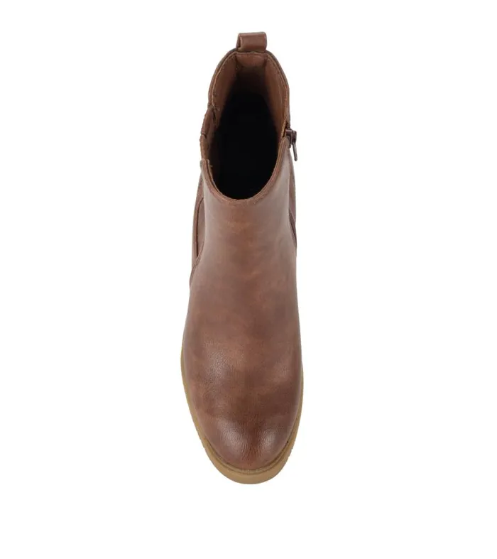 Women Baretraps Booties Feeney Block Heel Boot Brush Brown Women Baretraps Booties Feeney Block Heel Boot Brush Brown