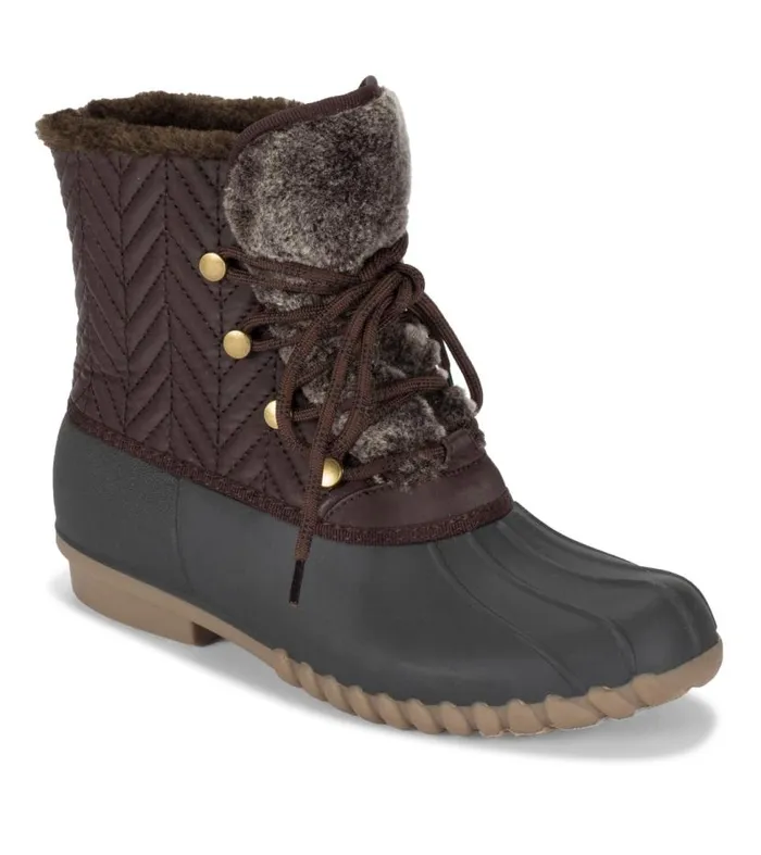 Women Baretraps Booties Flash Duck Boot Dark Brown