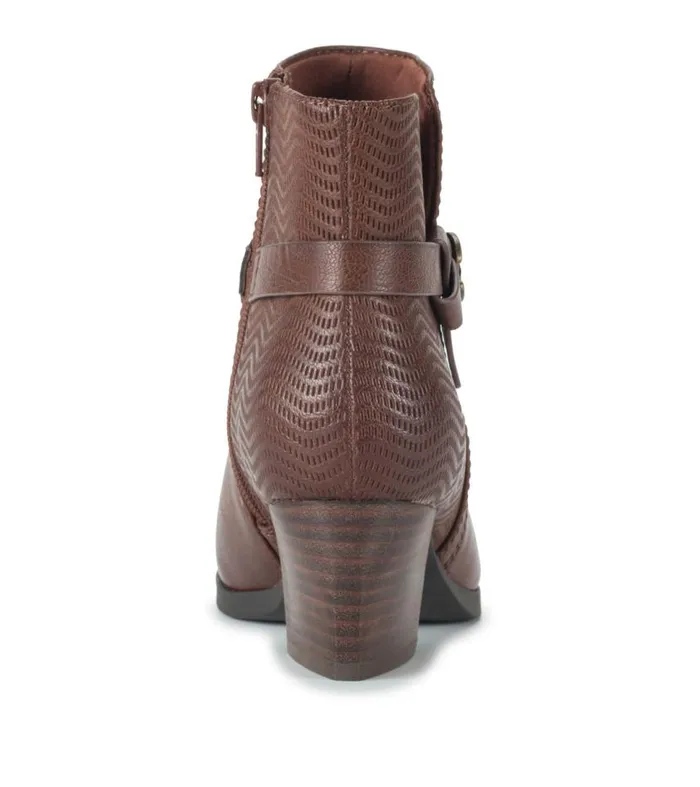 Women Baretraps Booties Linda Block Heel Bootie Oak Women Baretraps Booties Linda Block Heel Bootie Oak