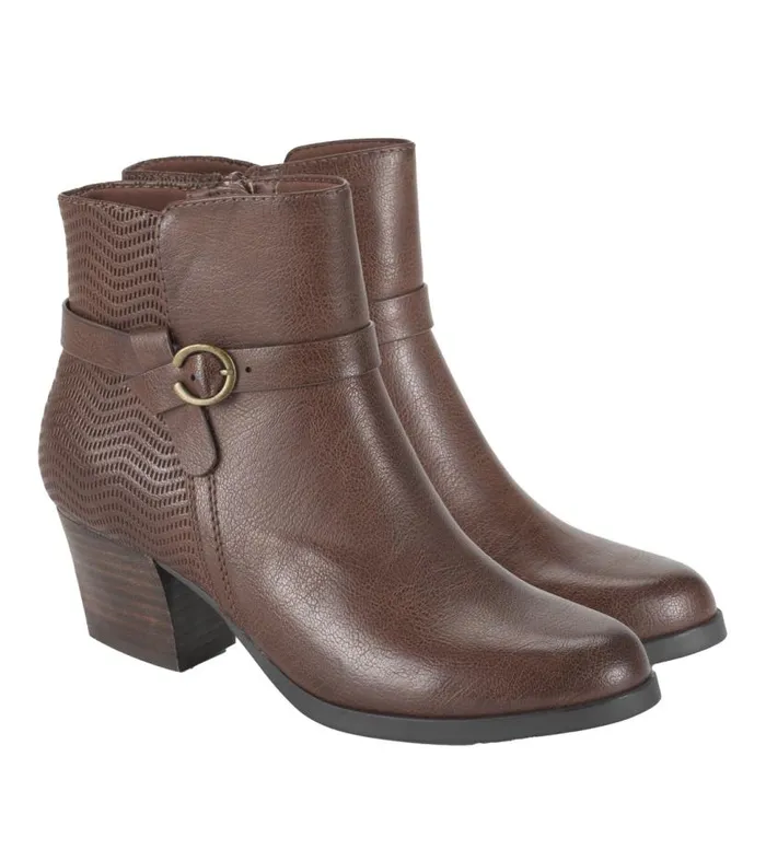 Women Baretraps Booties Linda Block Heel Bootie Oak Women Baretraps Booties Linda Block Heel Bootie Oak