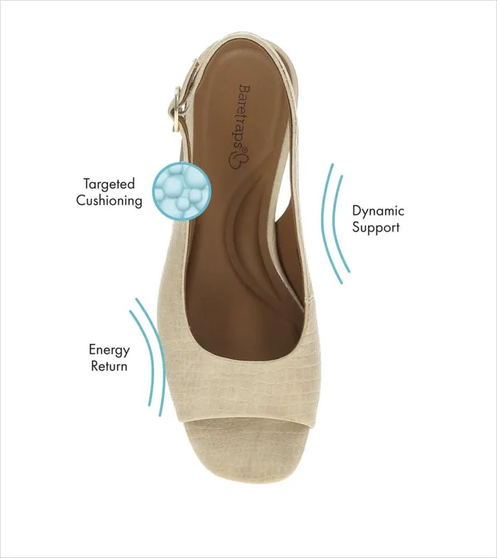 Women Baretraps Dress Shoes Promise Peep Toe Slingback Pump Buff Women Baretraps Dress Shoes Promise Peep Toe Slingback Pump Buff