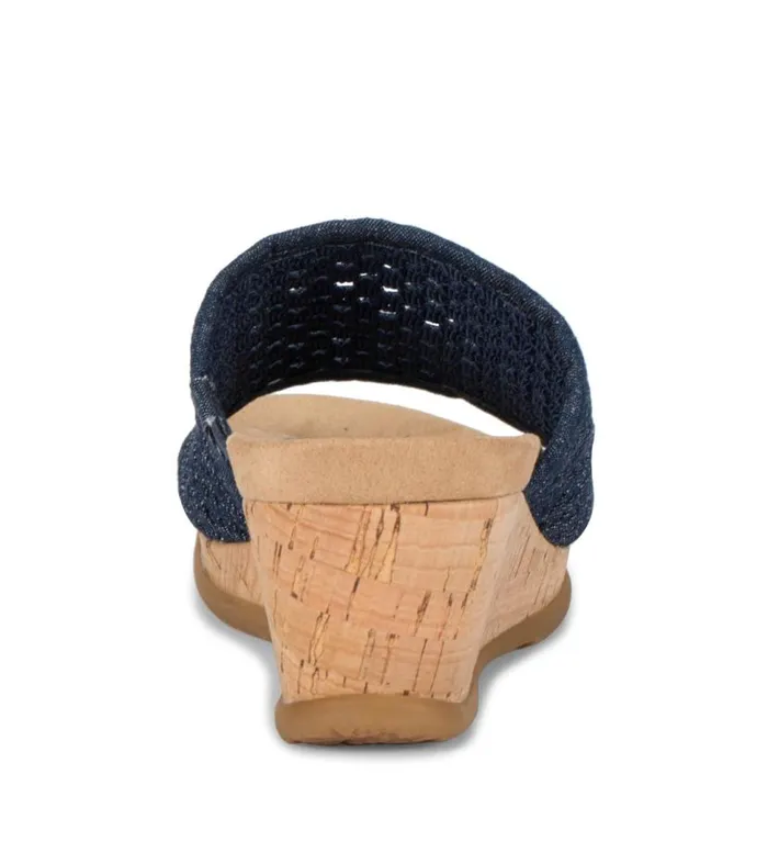 Women Baretraps Slides and Slip On Sandals Flossey Wedge Slide Sandal Dark Denim Women Baretraps Slides and Slip On Sandals Flossey Wedge Slide Sandal Dark Denim