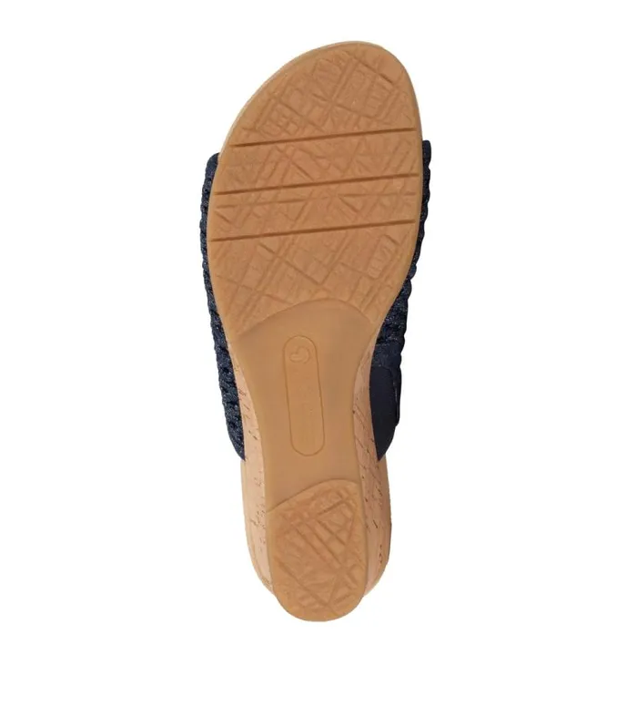 Women Baretraps Slides and Slip On Sandals Flossey Wedge Slide Sandal Dark Denim Women Baretraps Slides and Slip On Sandals Flossey Wedge Slide Sandal Dark Denim