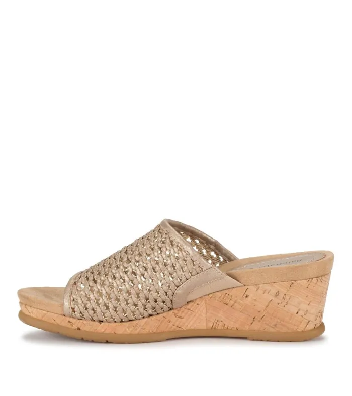 Women Baretraps Wedge Sandals Flossey Wedge Slide Sandal Soft Gold Women Baretraps Wedge Sandals Flossey Wedge Slide Sandal Soft Gold