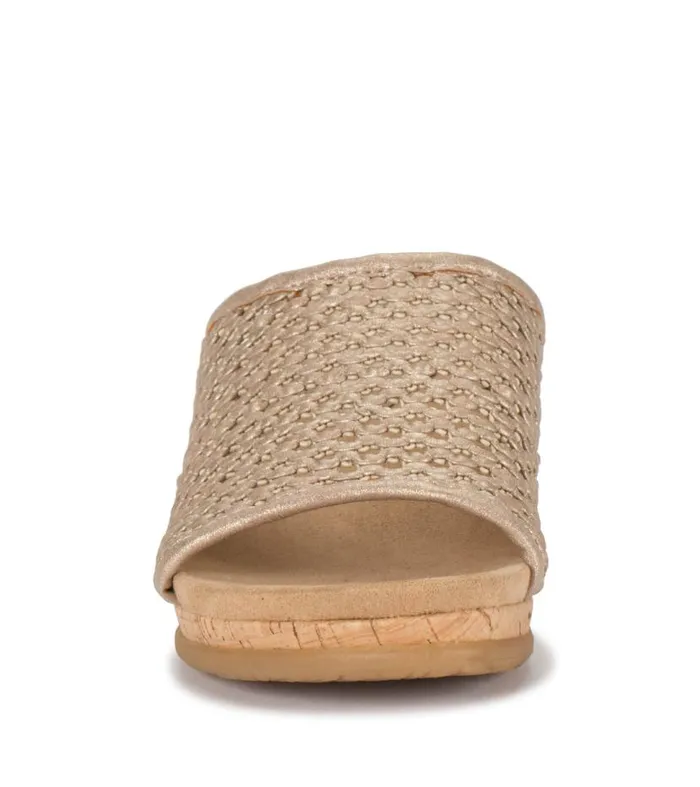 Women Baretraps Wedge Sandals Flossey Wedge Slide Sandal Soft Gold Women Baretraps Wedge Sandals Flossey Wedge Slide Sandal Soft Gold