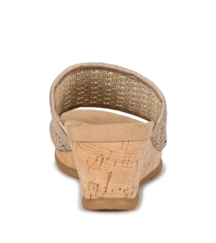 Women Baretraps Wedge Sandals Flossey Wedge Slide Sandal Soft Gold Women Baretraps Wedge Sandals Flossey Wedge Slide Sandal Soft Gold