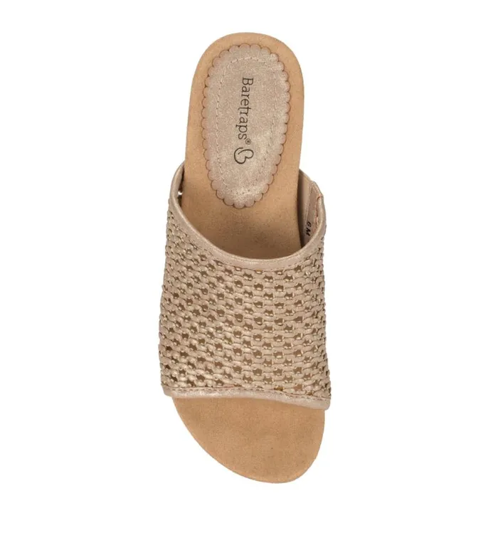 Women Baretraps Wedge Sandals Flossey Wedge Slide Sandal Soft Gold Women Baretraps Wedge Sandals Flossey Wedge Slide Sandal Soft Gold