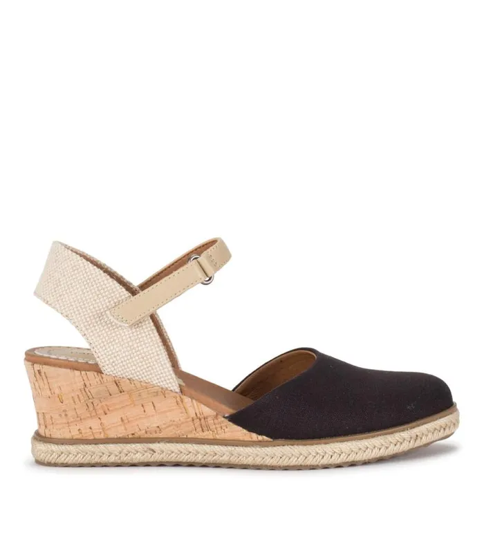 Women Baretraps Wedge Sandals Ocean Closed Toe Wedge Sandal Black Canvas Women Baretraps Wedge Sandals Ocean Closed Toe Wedge Sandal Black Canvas