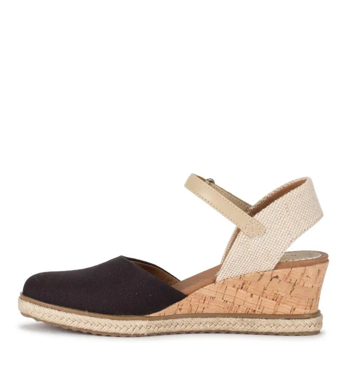 Women Baretraps Wedge Sandals Ocean Closed Toe Wedge Sandal Black Canvas Women Baretraps Wedge Sandals Ocean Closed Toe Wedge Sandal Black Canvas