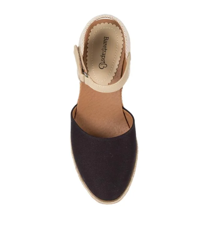 Women Baretraps Wedge Sandals Ocean Closed Toe Wedge Sandal Black Canvas Women Baretraps Wedge Sandals Ocean Closed Toe Wedge Sandal Black Canvas