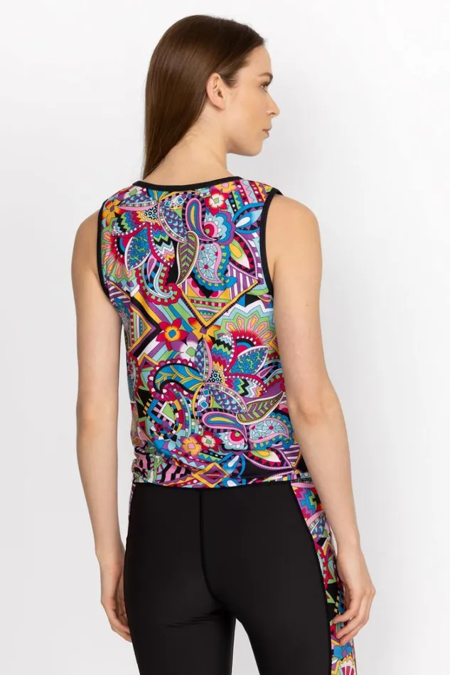 Women BEE ACTIVE CROSSOVER TANK Demarne Print Johnny Was Active Women BEE ACTIVE CROSSOVER TANK Demarne Print Johnny Was Active