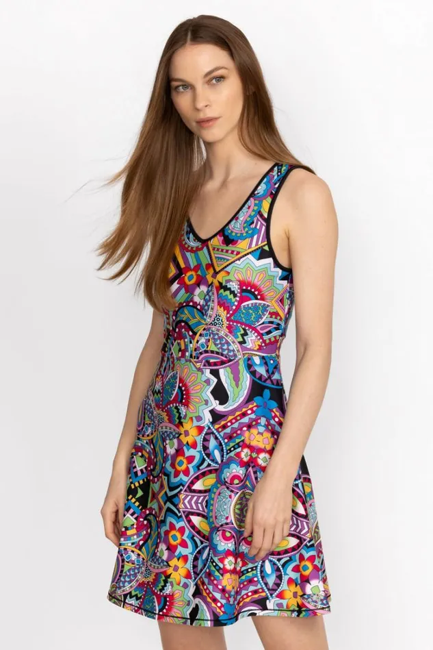 Women BEE ACTIVE SCOOP BACK FIT AND FLARE TENNIS DRESS Demarne Print Johnny Was Dresses Women BEE ACTIVE SCOOP BACK FIT AND FLARE TENNIS DRESS Demarne Print Johnny Was Dresses