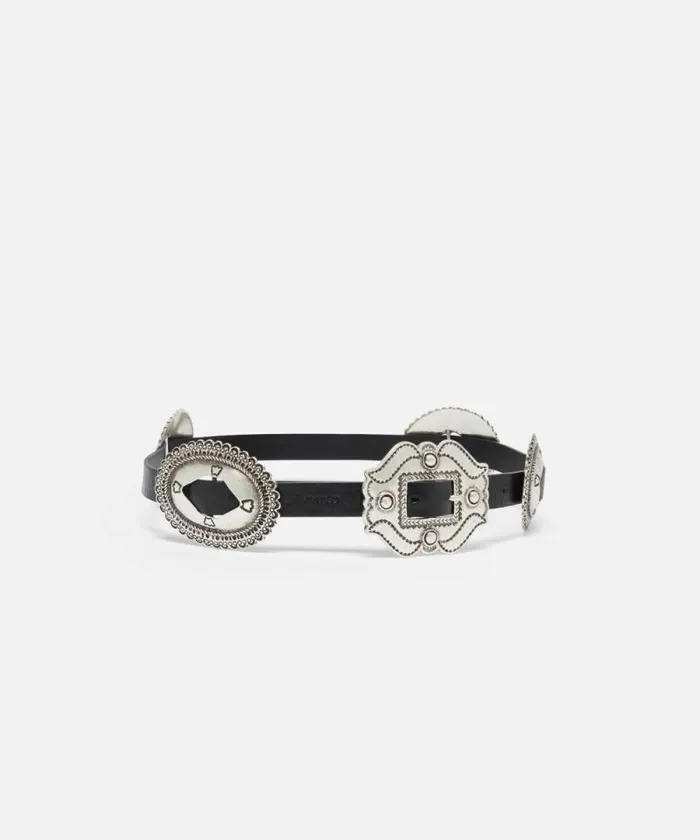 Women Belts Pinko Belt With Large Buckle 2cm Blackold Silver Women Belts Pinko Belt With Large Buckle 2cm Blackold Silver