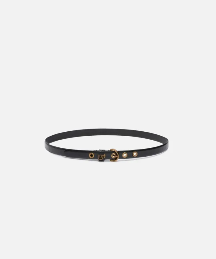 Women Belts Pinko Eelprint Belt 2cm Blackantique Gold