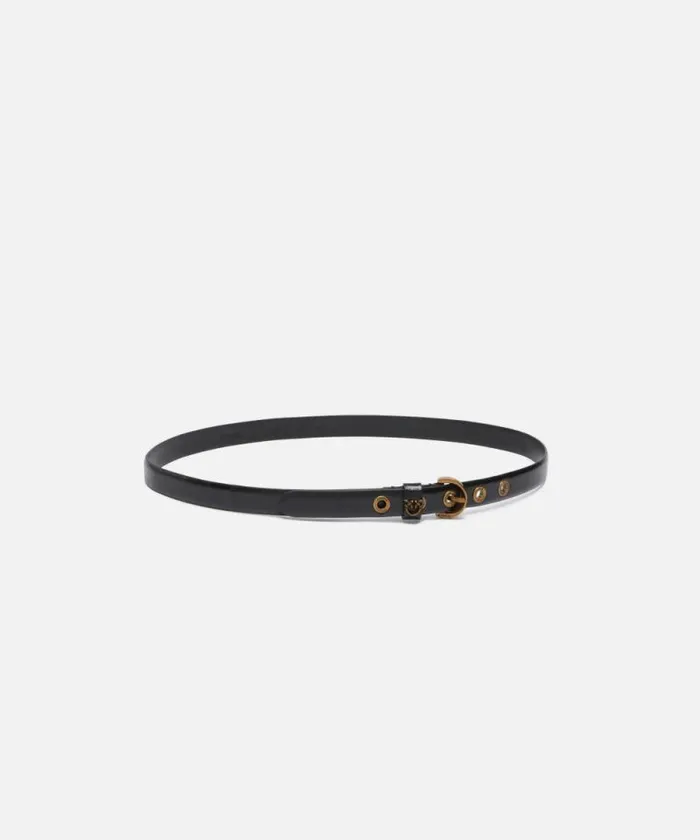 Women Belts Pinko Eelprint Belt 2cm Blackantique Gold