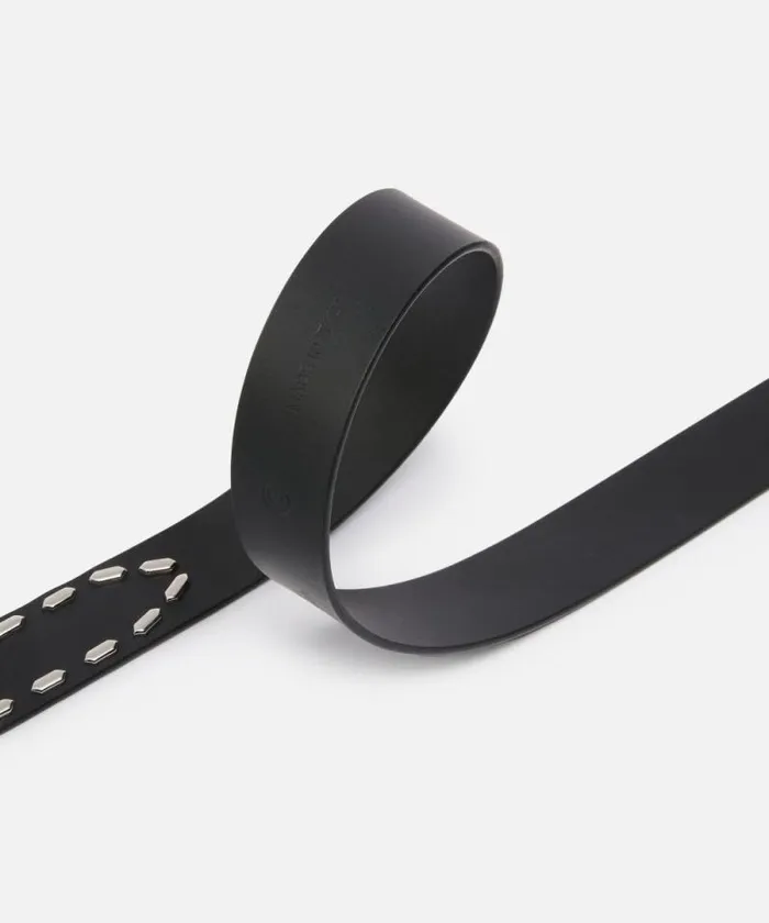 Women Belts Pinko Leather Belt With Metal Studs 3 Cm Limo Black Block Colour Women Belts Pinko Leather Belt With Metal Studs 3 Cm Limo Black Block Colour