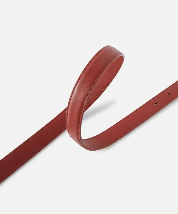 Women Belts Pinko Love Birds Thin Leather Belt 2cm Red Ochreantiquegold