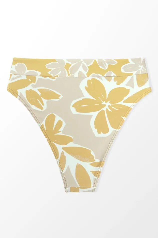Women Bikini Bottoms Cupshe Delicate Expressions Cheeky High Waist Bottom Multicolor