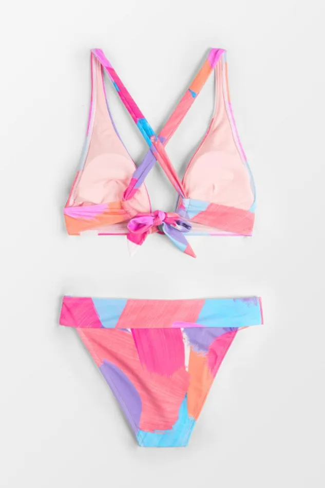 Women Bikini Sets Cupshe Abstract Expressions Tall Tri And Classic Hipster Bikini Set Multicolor