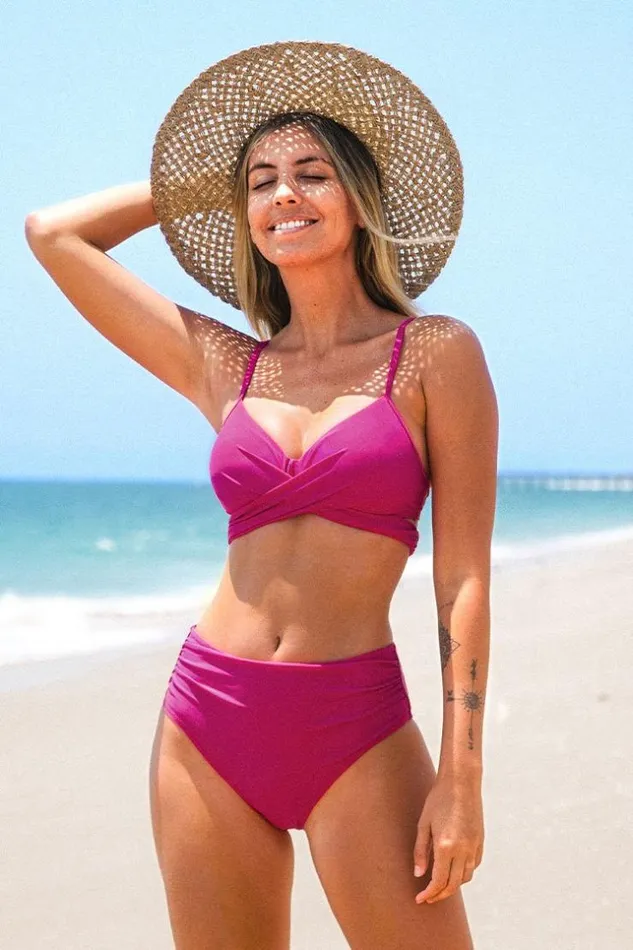Women Bikini Sets Cupshe Annie Fuchsia Wrap Ruched Back Hook High Waist Bikini Fuchsia Women Bikini Sets Cupshe Annie Fuchsia Wrap Ruched Back Hook High Waist Bikini Fuchsia