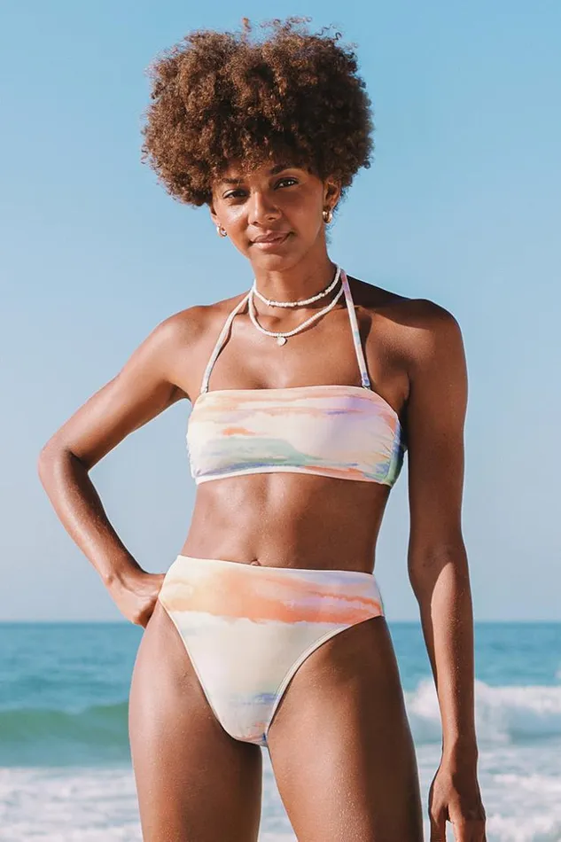 Women Bikini Sets Cupshe Clouds Bandeau And Cheeky High Waist Bikini Set Multicolor Women Bikini Sets Cupshe Clouds Bandeau And Cheeky High Waist Bikini Set Multicolor