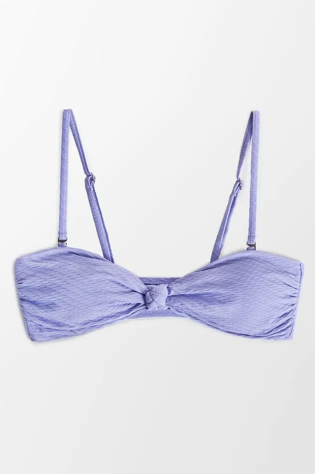 Women Bikini Tops Cupshe Juniper Textured Knot Bikini Top Purple