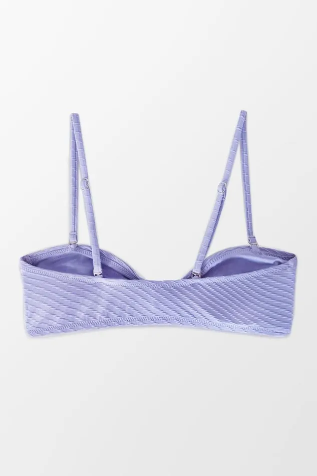 Women Bikini Tops Cupshe Juniper Textured Knot Bikini Top Purple
