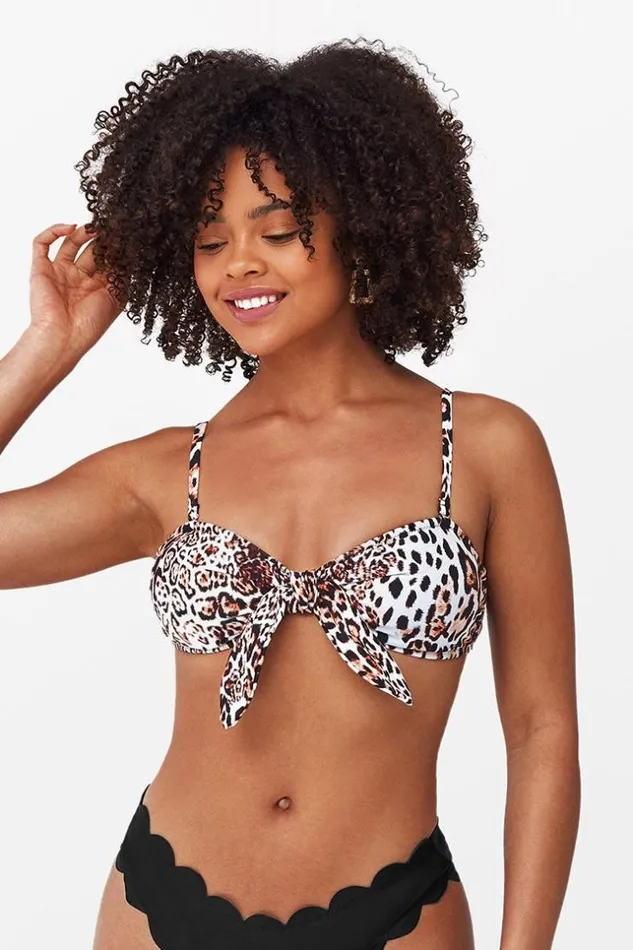 Women Bikini Tops Cupshe Lara Leopard Bikini Top Multicolor