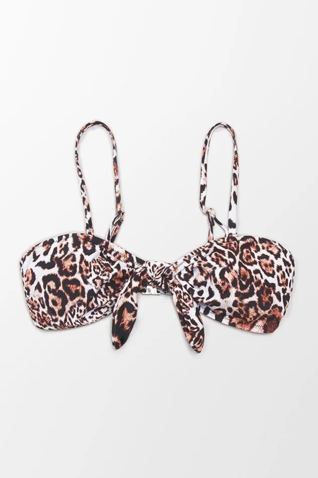 Women Bikini Tops Cupshe Lara Leopard Bikini Top Multicolor