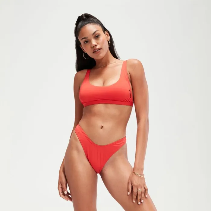Women Bikinis and Tankinis Speedo FLU3NTE Sccop Bikini Bottom Red