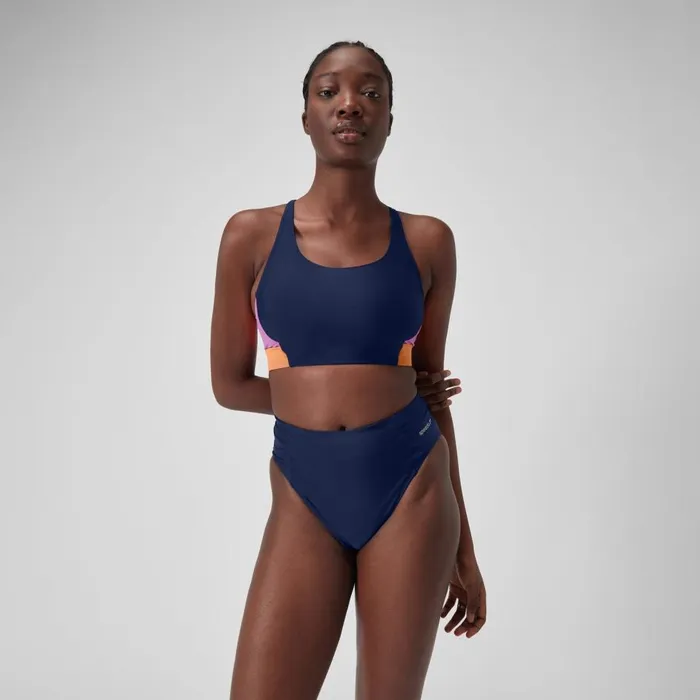 Women Bikinis and Tankinis Speedo Women039s Colourblock Bikini Top Blue