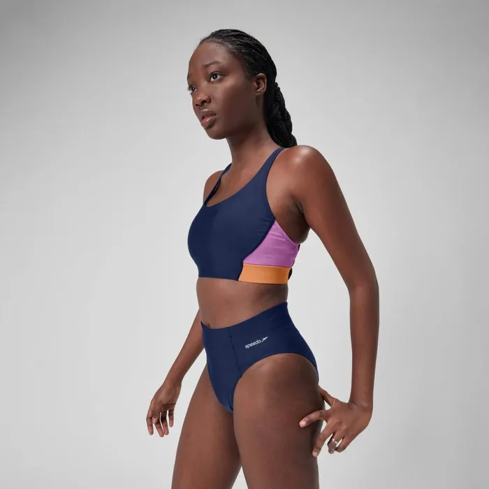 Women Bikinis and Tankinis Speedo Women039s Colourblock Bikini Top Blue