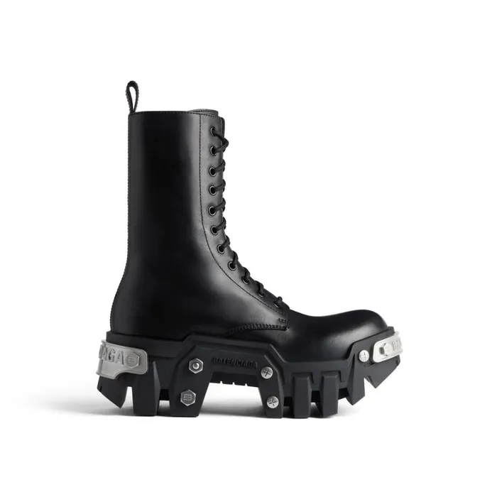 Women Boots and Ankle Boots Balenciaga Bulldozer Laceup Boot In Black