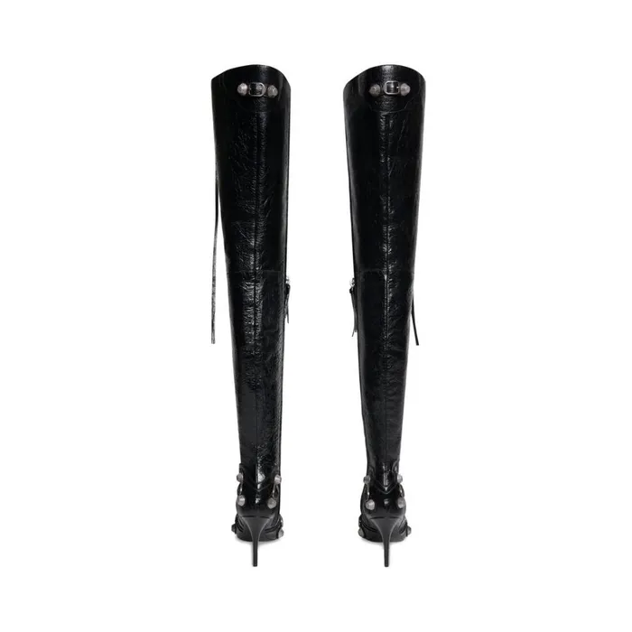 Women Boots and Ankle Boots Balenciaga Cagole 90mm Overtheknee Boot In Black