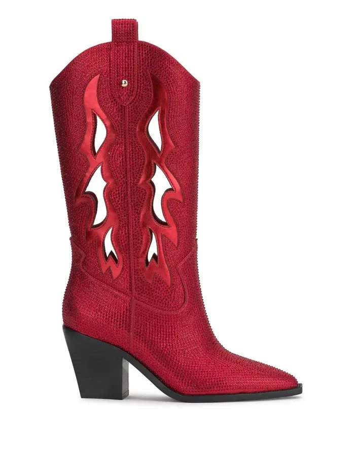 Women Boots and Booties Jessica Simpson Ginika Western Boot In Red Muse