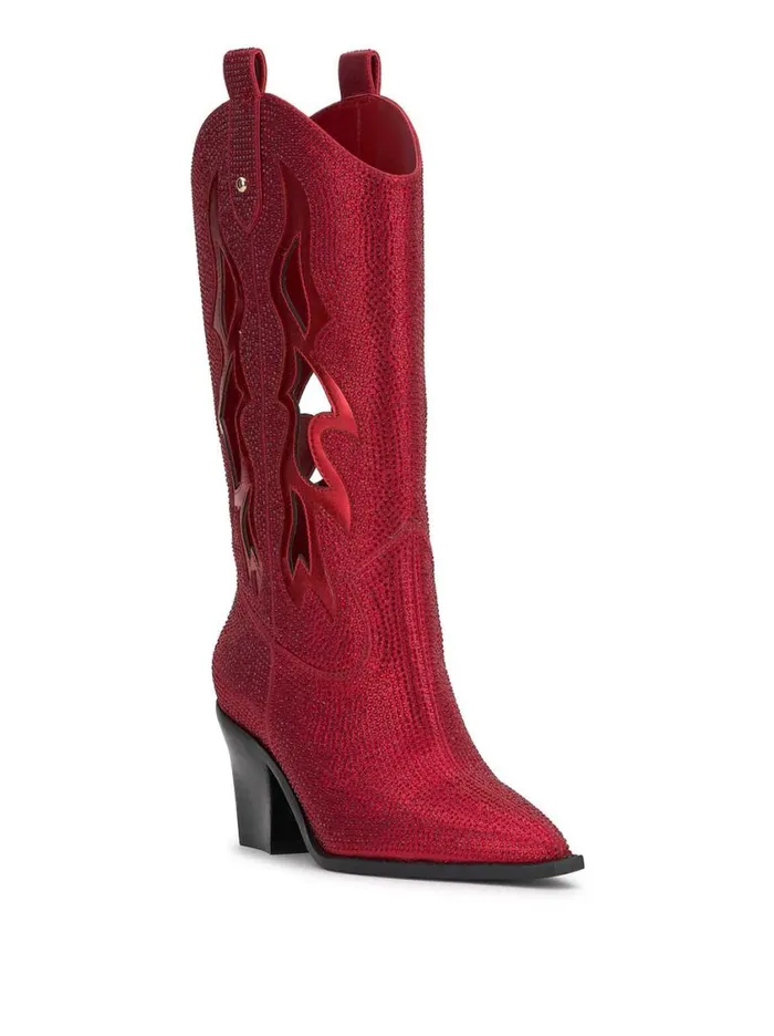 Women Boots and Booties Jessica Simpson Ginika Western Boot In Red Muse