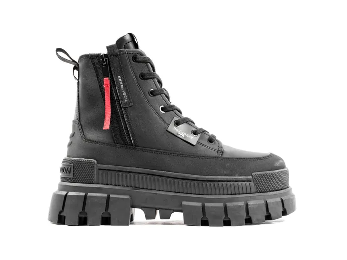 Women Boots PALLADIUM REVOLT BOOT ZIP LEATHER Blackblack