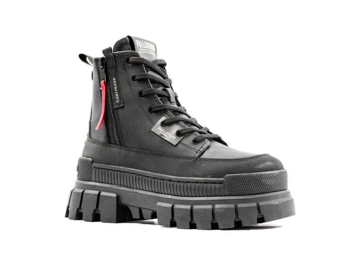 Women Boots PALLADIUM REVOLT BOOT ZIP LEATHER Blackblack