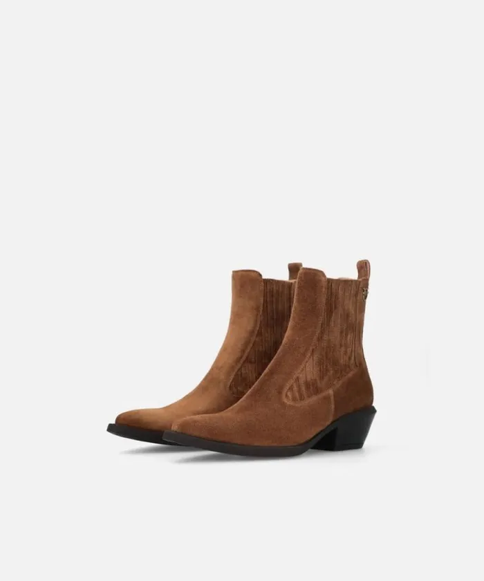 Women Boots Pinko Cowboy Ankle Boots In Suede Laminated Gold Women Boots Pinko Cowboy Ankle Boots In Suede Laminated Gold