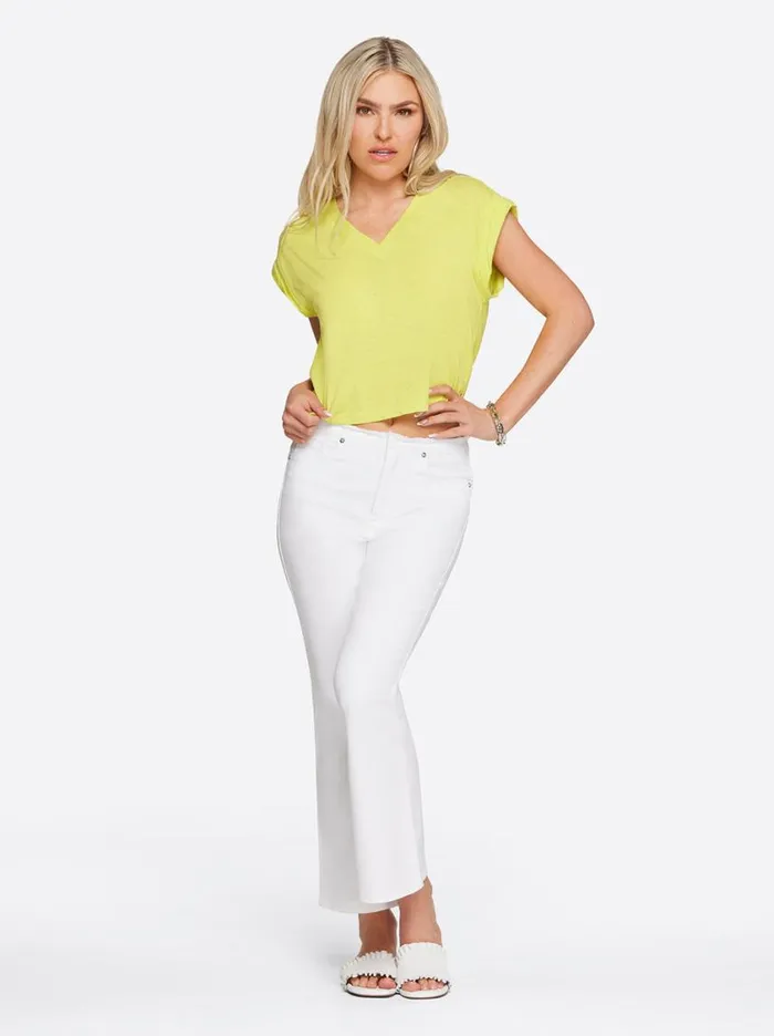 Women Bottoms Jessica Simpson Love Song High Rise Crop Flare In White