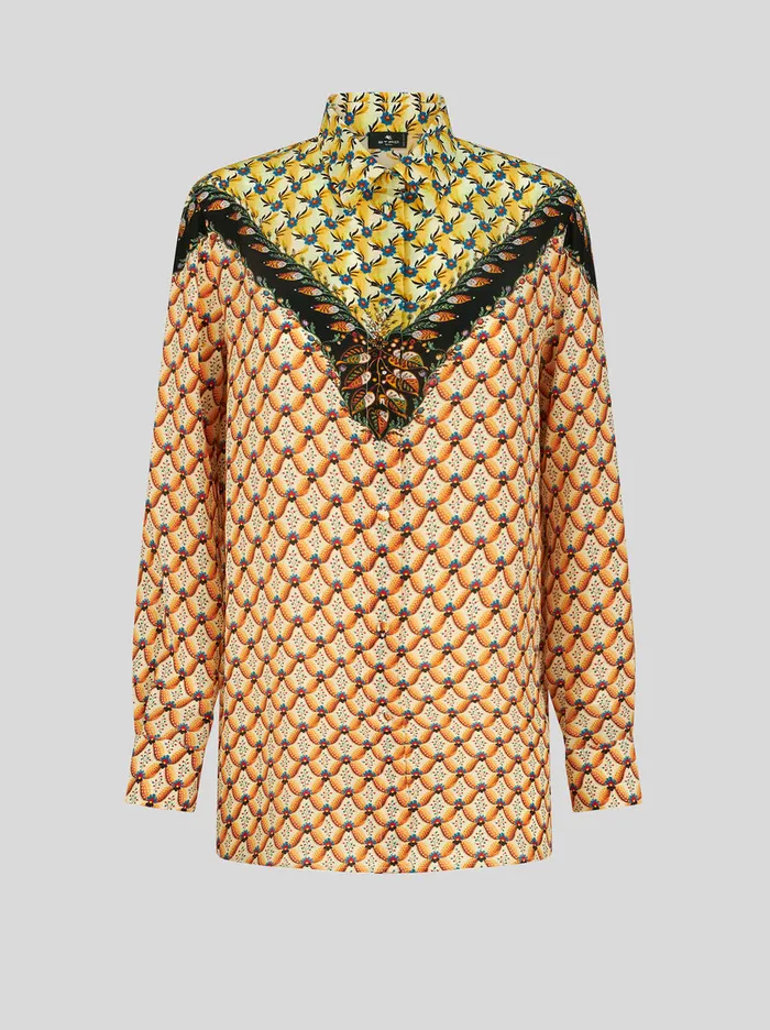 Women Boyfit Floralia Shirt With Edging Etro Shirts And Blouses