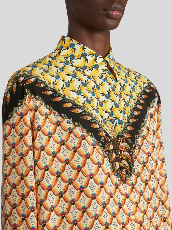 Women Boyfit Floralia Shirt With Edging Etro Shirts And Blouses