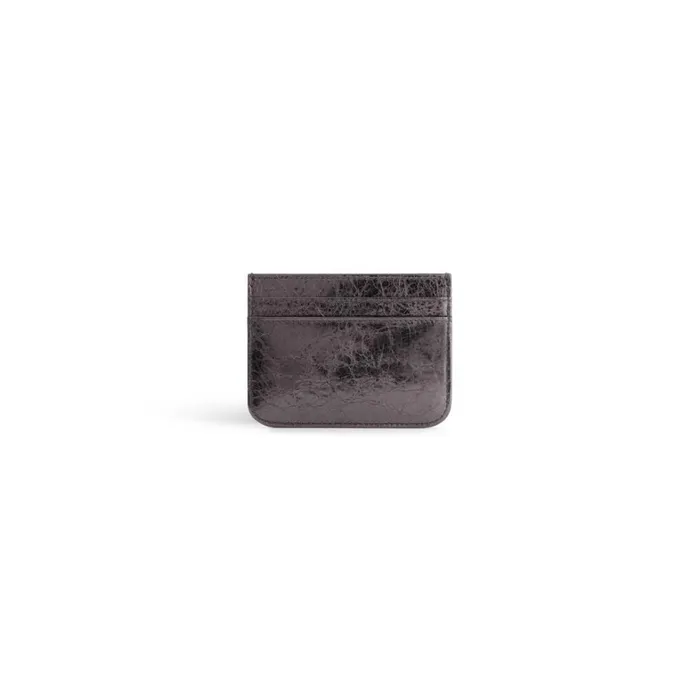 Women Card Holders Balenciaga Monaco Card Holder Metallized In Dark Grey