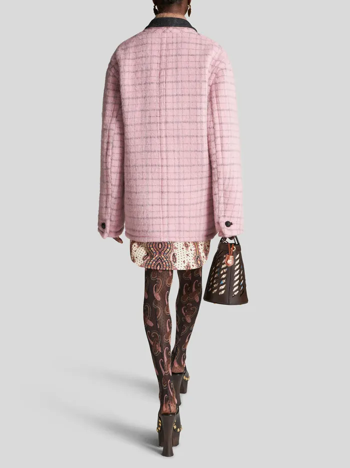 Women Check Jacket With Embroidery Etro Coats And Outerwear